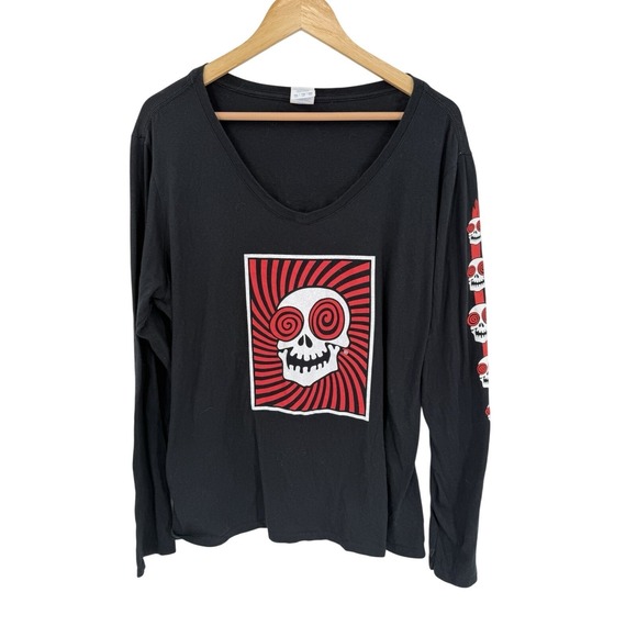 Vortex Tops - Vortex T Shirt Womens 2XL Atlanta Bar Graphic Edgy Urban Punk Skull Grunge Goth